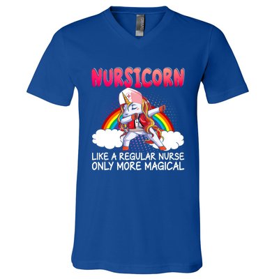 Nursicorn Definition Only More Magical Funny Nurse Unicorn Funny Gift V-Neck T-Shirt