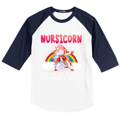 Nursicorn Definition Only More Magical Funny Nurse Unicorn Funny Gift Baseball Sleeve Shirt