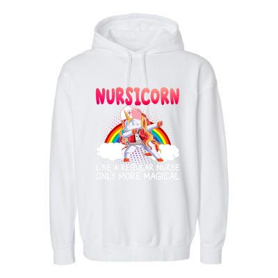 Nursicorn Definition Only More Magical Funny Nurse Unicorn Funny Gift Garment-Dyed Fleece Hoodie