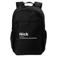 Nick Definition Of Perfection Funny Nick Backpack