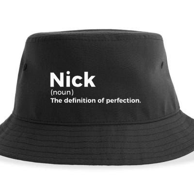 Nick Definition Of Perfection Funny Nick Sustainable Bucket Hat