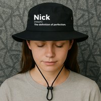 Nick Definition Of Perfection Funny Nick Bucket Hat