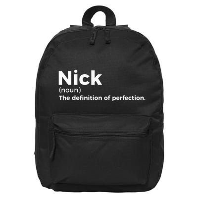 Nick Definition Of Perfection Funny Nick 16 in Basic Backpack