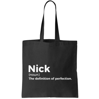 Nick Definition Of Perfection Funny Nick Bag