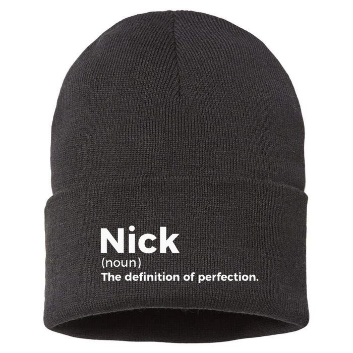 Nick Definition Of Perfection Funny Nick Sustainable Knit Beanie