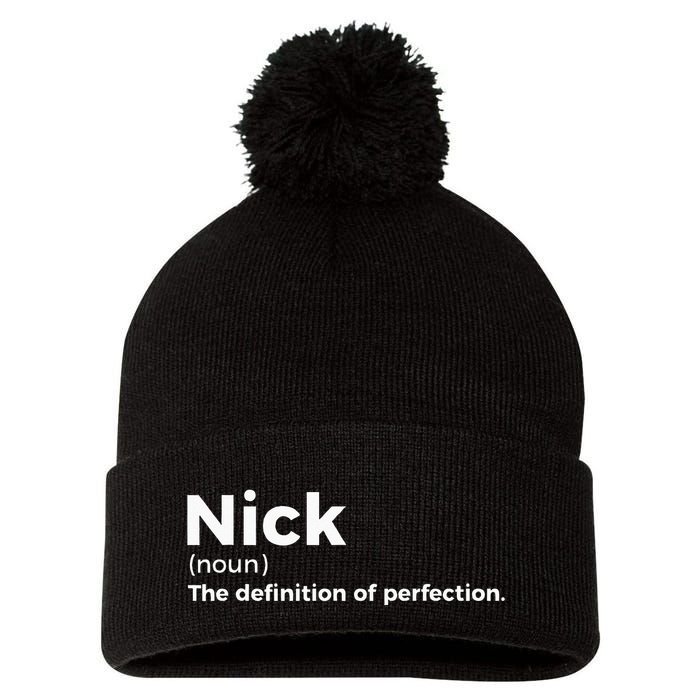 Nick Definition Of Perfection Funny Nick Pom Pom 12in Knit Beanie