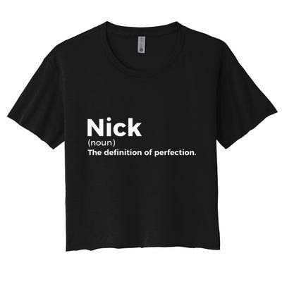 Nick Definition Of Perfection Funny Nick Crop Top