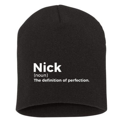 Nick Definition Of Perfection Funny Nick Short Acrylic Beanie