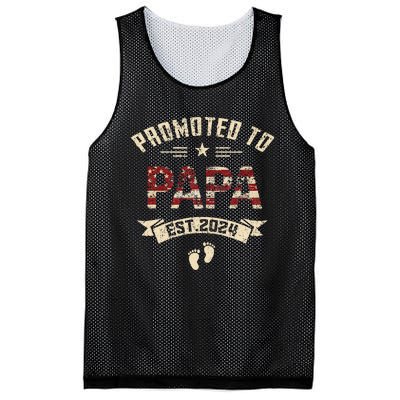 New Dad Promoted to Papa est.2024 Mesh Reversible Basketball Jersey Tank