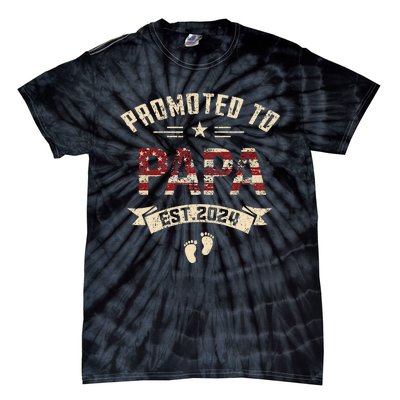 New Dad Promoted to Papa est.2024 Tie-Dye T-Shirt