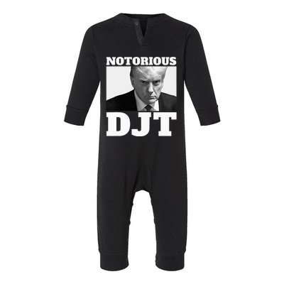 Notorious Djt President Trump 2024 Trump Mugshot Infant Fleece One Piece