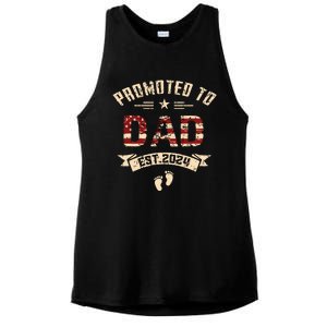 New Dad Promoted To Dad Est2024 Ladies PosiCharge Tri-Blend Wicking Tank