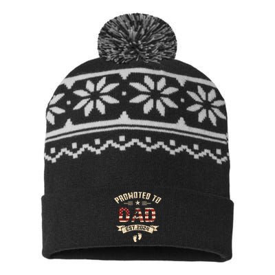 New Dad Promoted To Dad Est2024 USA-Made Snowflake Beanie