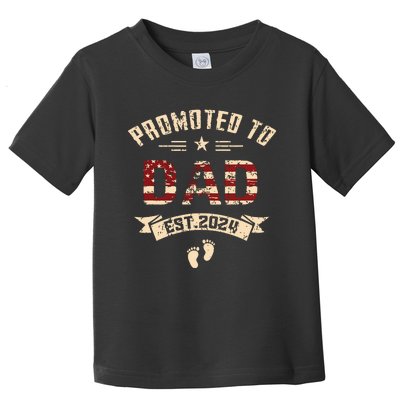 New Dad Promoted To Dad Est2024 Toddler T-Shirt