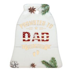 New Dad Promoted To Dad Est2024 Ceramic Bell Ornament