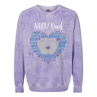 "NICU Dad" Preemie or NICU Daddy Boy Girl - Blue Colorblast Crewneck Sweatshirt