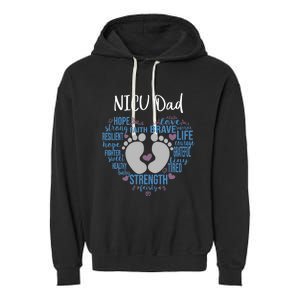 "NICU Dad" Preemie or NICU Daddy Boy Girl - Blue Garment-Dyed Fleece Hoodie