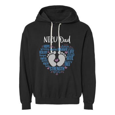 "NICU Dad" Preemie or NICU Daddy Boy Girl - Blue Garment-Dyed Fleece Hoodie