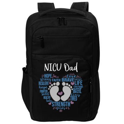 "NICU Dad" Preemie or NICU Daddy Boy Girl - Blue Impact Tech Backpack