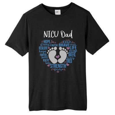 "NICU Dad" Preemie or NICU Daddy Boy Girl - Blue Tall Fusion ChromaSoft Performance T-Shirt