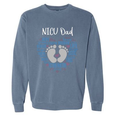 "NICU Dad" Preemie or NICU Daddy Boy Girl - Blue Garment-Dyed Sweatshirt