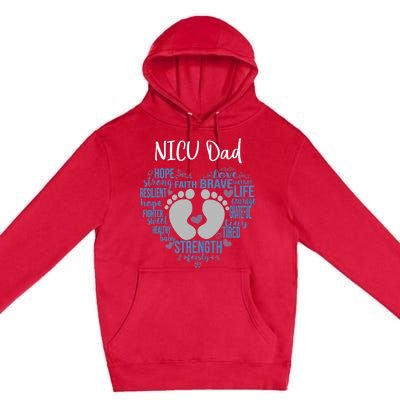 "NICU Dad" Preemie or NICU Daddy Boy Girl - Blue Premium Pullover Hoodie