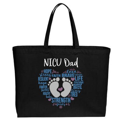 "NICU Dad" Preemie or NICU Daddy Boy Girl - Blue Cotton Canvas Jumbo Tote