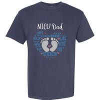 "NICU Dad" Preemie or NICU Daddy Boy Girl - Blue Garment-Dyed Heavyweight T-Shirt