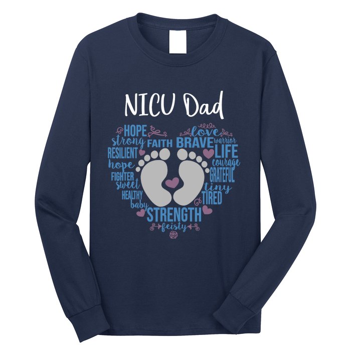 "NICU Dad" Preemie or NICU Daddy Boy Girl - Blue Long Sleeve Shirt