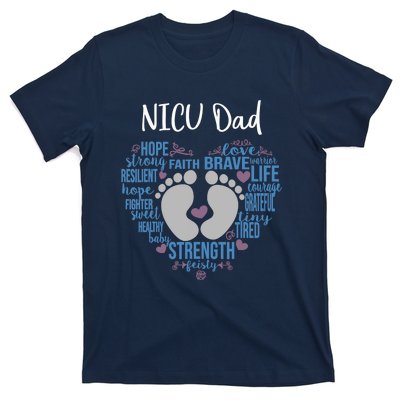 "NICU Dad" Preemie or NICU Daddy Boy Girl - Blue T-Shirt