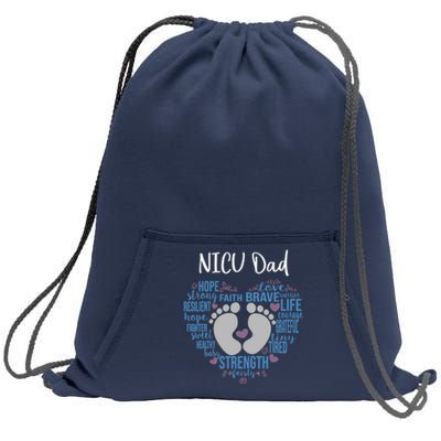 "NICU Dad" Preemie or NICU Daddy Boy Girl - Blue Sweatshirt Cinch Pack Bag