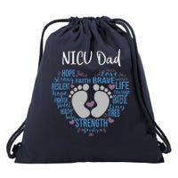 "NICU Dad" Preemie or NICU Daddy Boy Girl - Blue Drawstring Bag