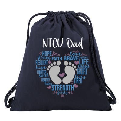 "NICU Dad" Preemie or NICU Daddy Boy Girl - Blue Drawstring Bag