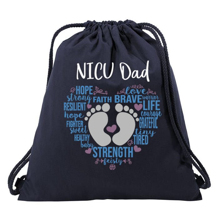 "NICU Dad" Preemie or NICU Daddy Boy Girl - Blue Drawstring Bag