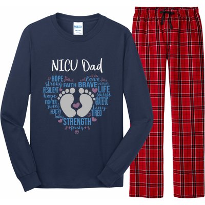 "NICU Dad" Preemie or NICU Daddy Boy Girl - Blue Long Sleeve Pajama Set