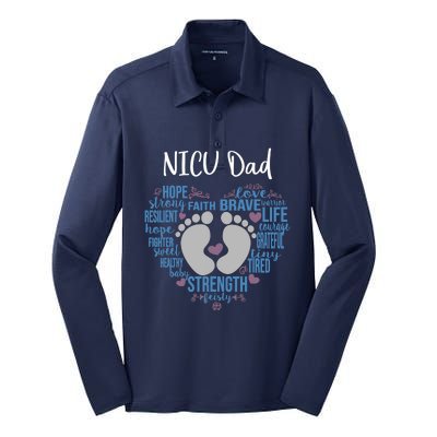 "NICU Dad" Preemie or NICU Daddy Boy Girl - Blue Silk Touch Performance Long Sleeve Polo