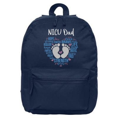 "NICU Dad" Preemie or NICU Daddy Boy Girl - Blue 16 in Basic Backpack