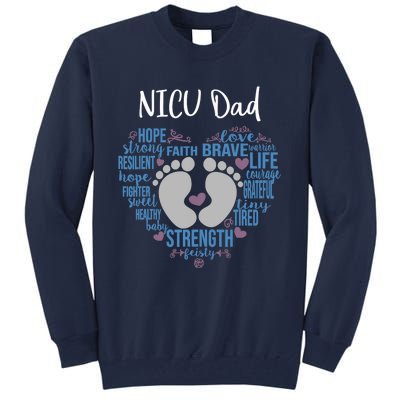 "NICU Dad" Preemie or NICU Daddy Boy Girl - Blue Tall Sweatshirt