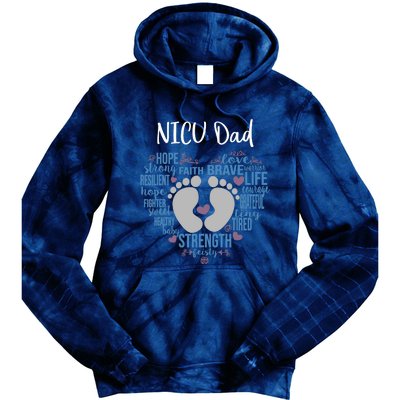 "NICU Dad" Preemie or NICU Daddy Boy Girl - Blue Tie Dye Hoodie