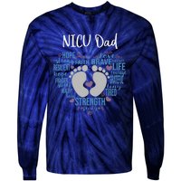 "NICU Dad" Preemie or NICU Daddy Boy Girl - Blue Tie-Dye Long Sleeve Shirt