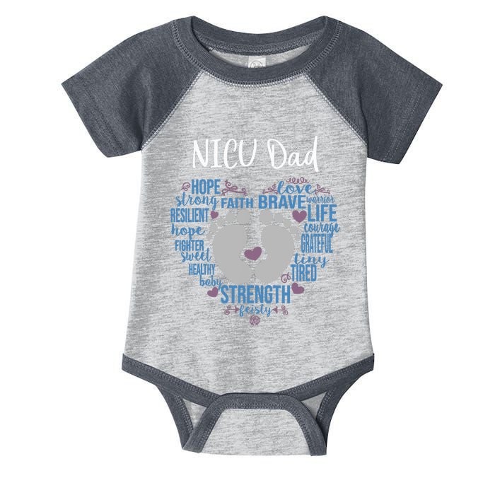 "NICU Dad" Preemie or NICU Daddy Boy Girl - Blue Infant Baby Jersey Bodysuit