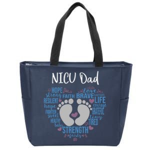 "NICU Dad" Preemie or NICU Daddy Boy Girl - Blue Zip Tote Bag