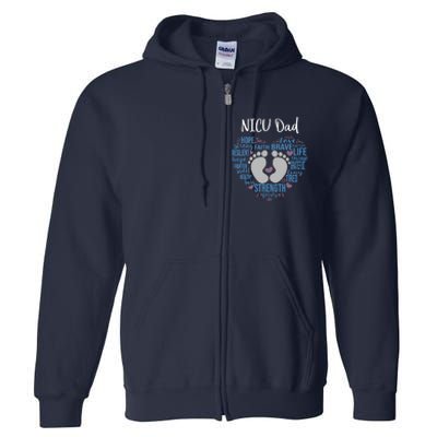 "NICU Dad" Preemie or NICU Daddy Boy Girl - Blue Full Zip Hoodie