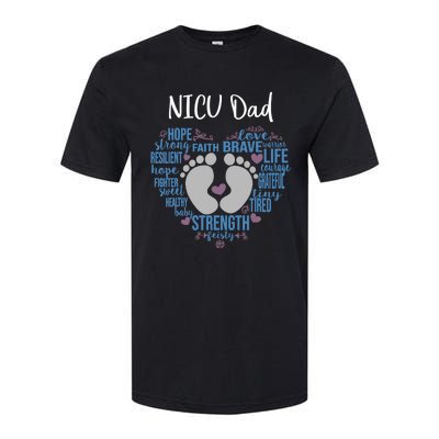 "NICU Dad" Preemie or NICU Daddy Boy Girl - Blue Softstyle CVC T-Shirt