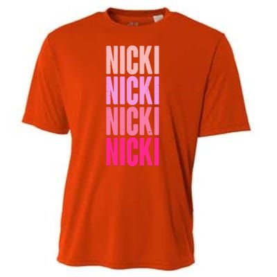 Nicki Distressed Pink Design Cooling Performance Crew T-Shirt