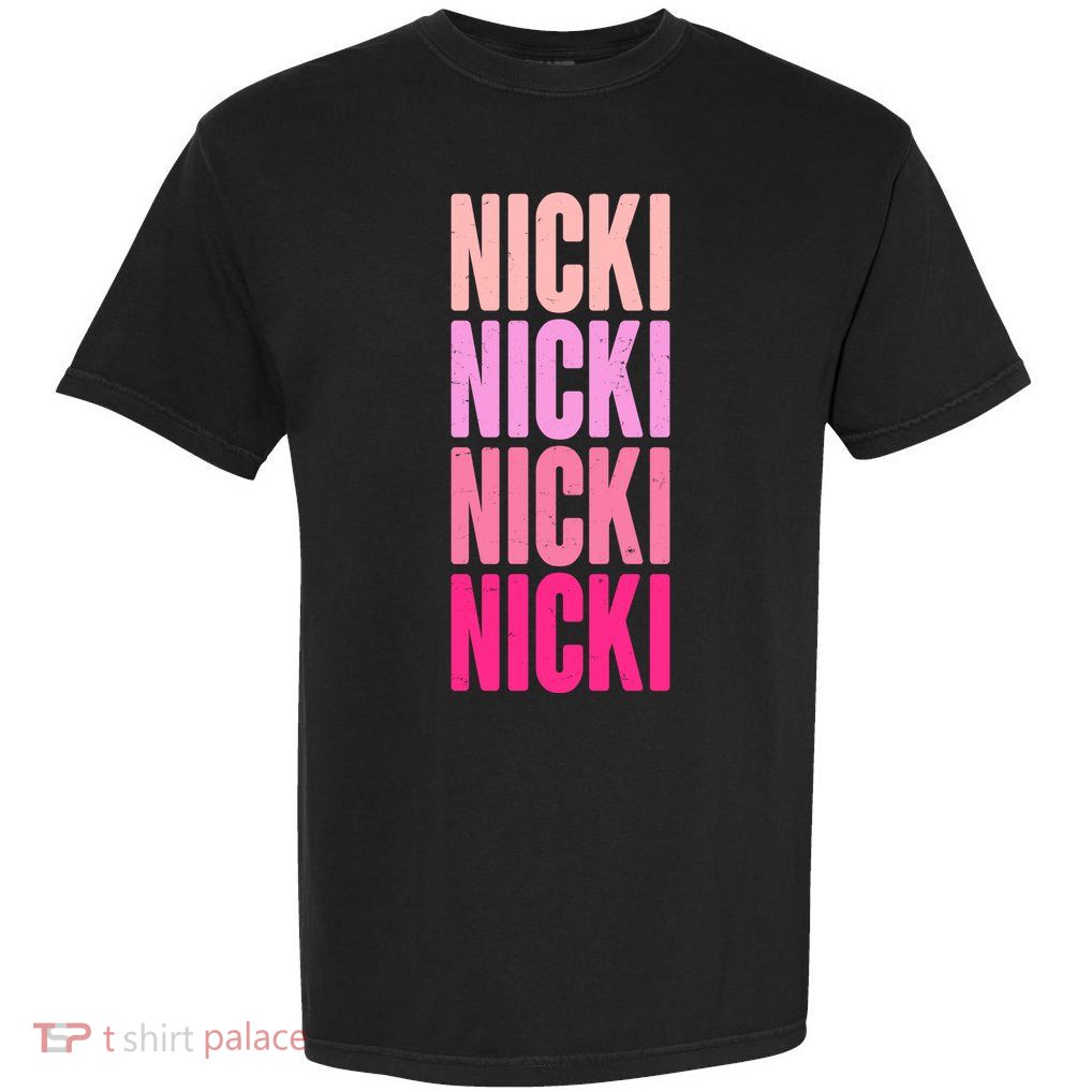 Nicki Distressed Pink Design Garment-Dyed Heavyweight T-Shirt