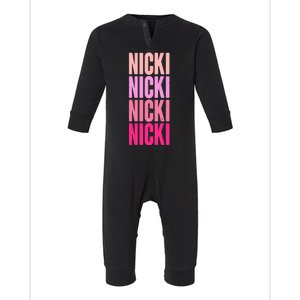 Nicki Distressed Pink Design Infant Fleece One Piece