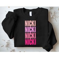 Nicki Distressed Pink Design Sweatshirt