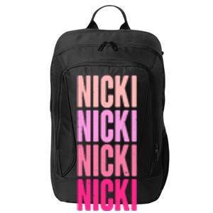 Nicki Distressed Pink Design City Backpack