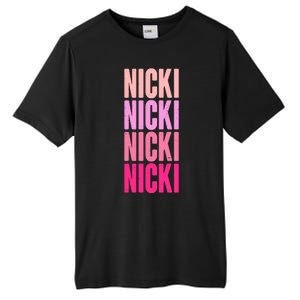 Nicki Distressed Pink Design Tall Fusion ChromaSoft Performance T-Shirt